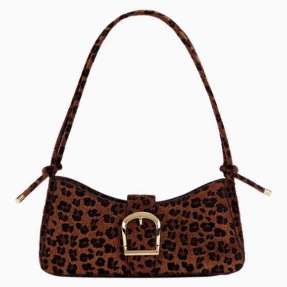 8 Other Reasons Handbags - 8 OTHER REASONS Faux Pony Hair Cheetah  Baguette Shoulder Bag